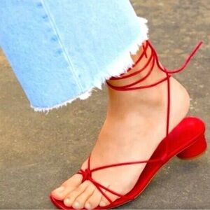 Zara Red Sandals